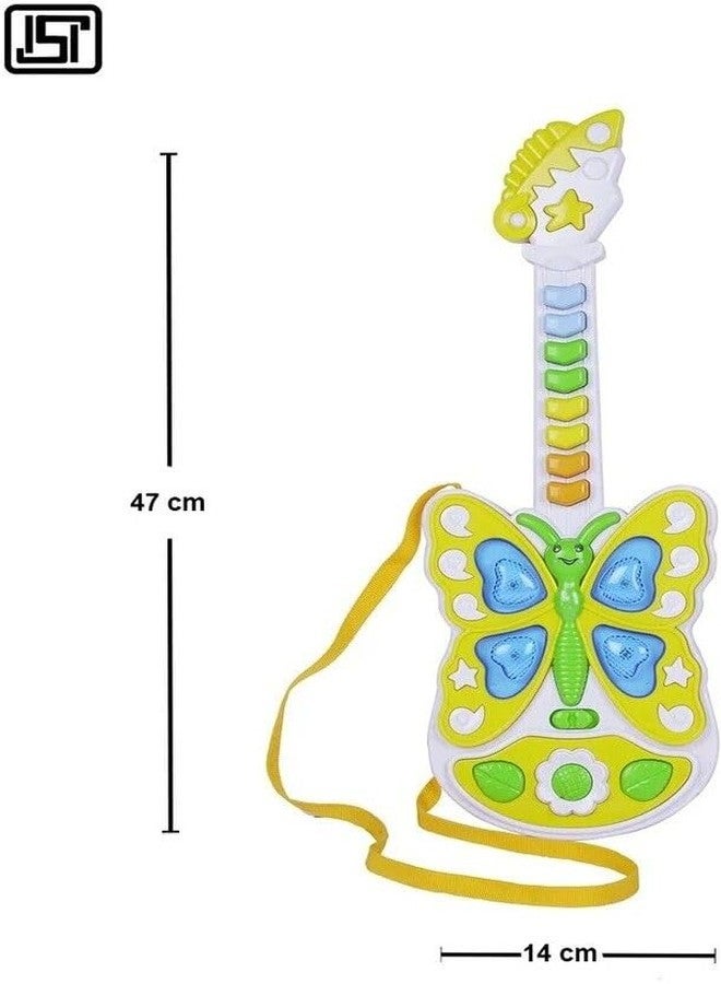 SARASI Butterfly Guitar Toy for Kids, Musical Sound Light, Drum Music, 3 Music Converter (Multicolor) - Image 2